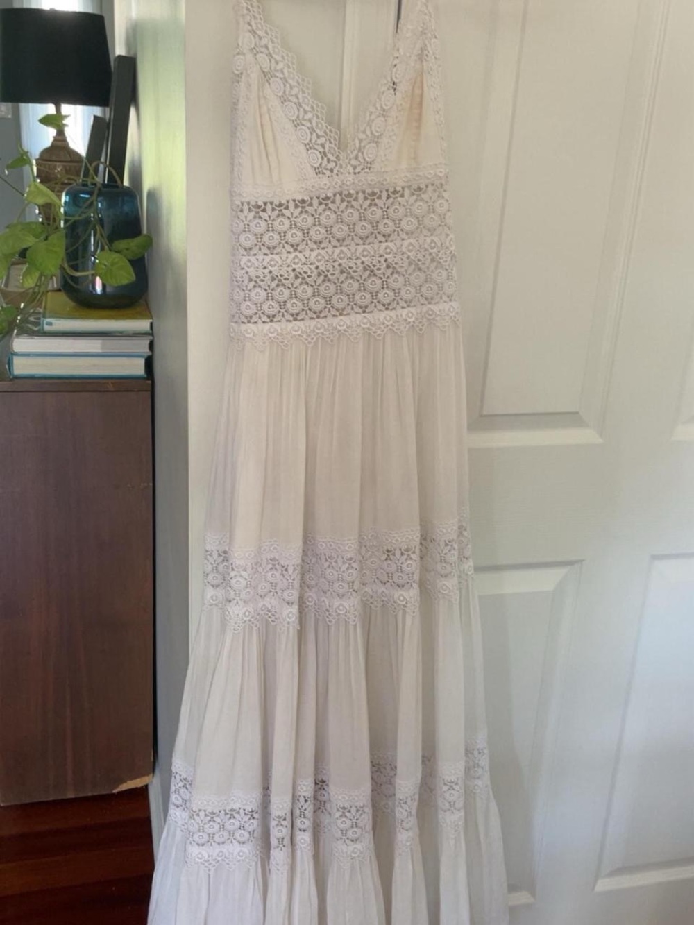 Lace Maxi Dress in white